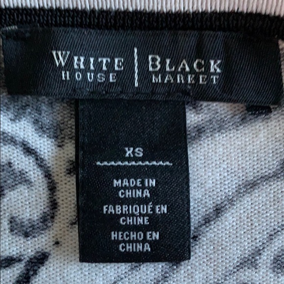 WHBM 3/4 sleeve black & white snap close sweater - Picture 2 of 8
